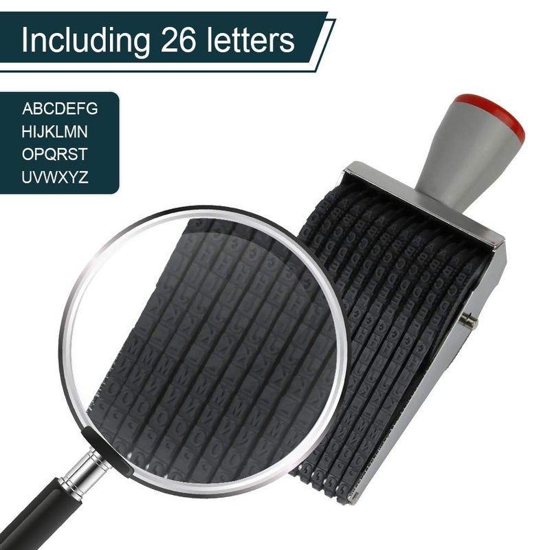 Amytalk 12 Digits Roller Stamp Personalized English Alphabet Number Symbol Rolling Wheel Stamp Multi-Function DIY Scrapbooking Roller Stationery - Image 4